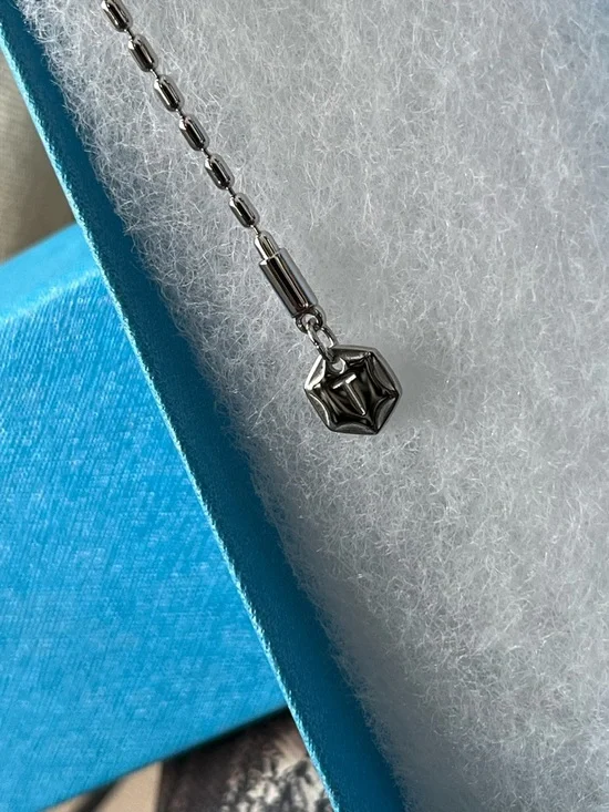 Swarovski Silver Necklace with Light Teardrop and Blue Accents Charmed Existence - Picture 6 of 10